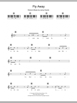 page one of Fly Away (Piano Chords/Lyrics)