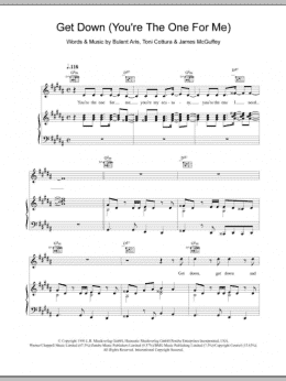page one of Get Down (You're The One For Me) (Piano, Vocal & Guitar Chords)