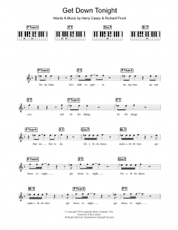 page one of Get Down Tonight (Piano Chords/Lyrics)