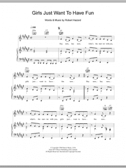 page one of Girls Just Want To Have Fun (Piano, Vocal & Guitar Chords)