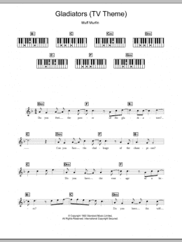 page one of Gladiators (TV Theme) (Piano Chords/Lyrics)