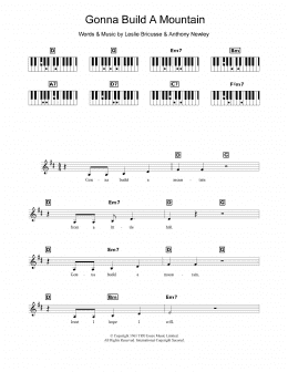 page one of Gonna Build A Mountain (Piano Chords/Lyrics)
