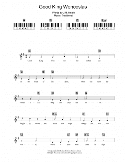 page one of Good King Wenceslas (Piano Chords/Lyrics)