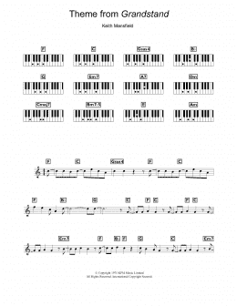page one of Theme from Grandstand (Piano Chords/Lyrics)