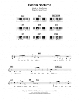page one of Harlem Nocturne (Piano Chords/Lyrics)