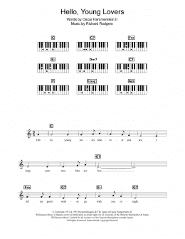 page one of Hello, Young Lovers (Piano Chords/Lyrics)