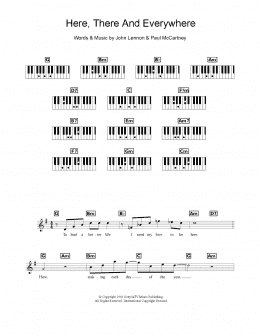 page one of Here, There And Everywhere (Piano Chords/Lyrics)