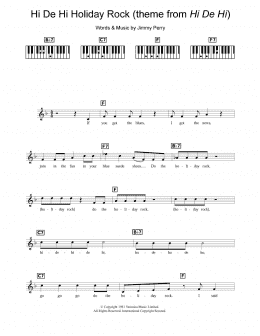 page one of Hi De Hi Holiday Rock (theme from Hi De Hi) (Piano Chords/Lyrics)