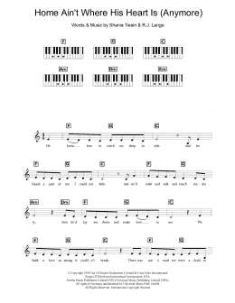 page one of Home Ain't Where His Heart Is (Anymore) (Piano Chords/Lyrics)