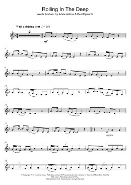 page one of Rolling In The Deep (Clarinet Solo)