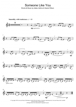 page one of Someone Like You (Clarinet Solo)