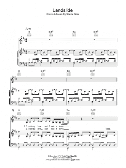 page one of Landslide (Piano, Vocal & Guitar Chords)