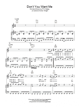 page one of Don't You Want Me (Piano, Vocal & Guitar Chords)