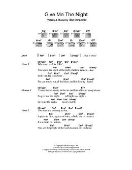 page one of Give Me The Night (Guitar Chords/Lyrics)
