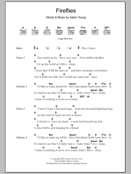 page one of Fireflies (Guitar Chords/Lyrics)