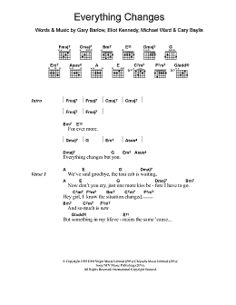 page one of Everything Changes (Guitar Chords/Lyrics)