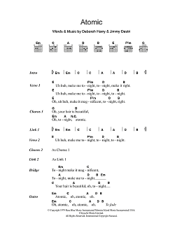 page one of Atomic (Guitar Chords/Lyrics)