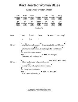 page one of Kind Hearted Woman Blues (Guitar Chords/Lyrics)