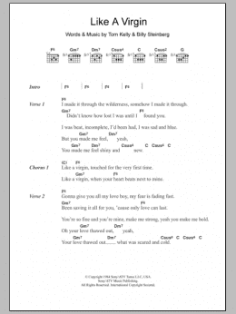 page one of Like A Virgin (Guitar Chords/Lyrics)