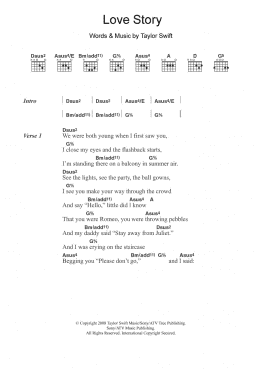 page one of Love Story (Guitar Chords/Lyrics)