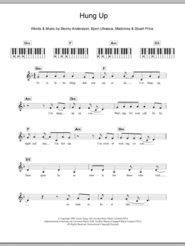 page one of Hung Up (Piano Chords/Lyrics)