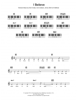 page one of I Believe (Piano Chords/Lyrics)
