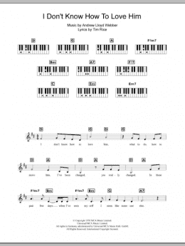 page one of I Don't Know How To Love Him (Piano Chords/Lyrics)