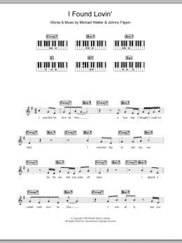 page one of I Found Lovin' (Piano Chords/Lyrics)