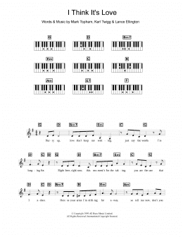 page one of I Think It's Love (Piano Chords/Lyrics)