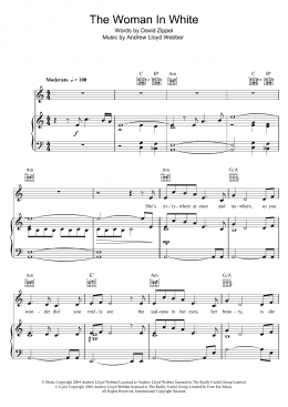 page one of The Woman In White (Piano, Vocal & Guitar Chords)