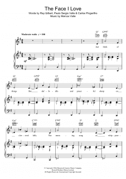 page one of The Face I Love (Piano, Vocal & Guitar Chords)