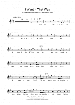 page one of I Want It That Way (Flute Solo)