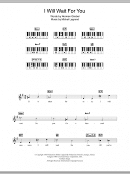 page one of I Will Wait For You (Piano Chords/Lyrics)