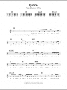 page one of Ignition (Remix) (Piano Chords/Lyrics)
