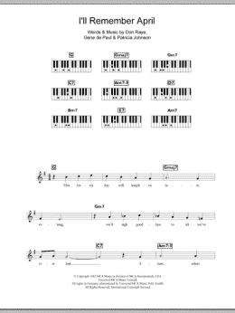 page one of I'll Remember April (Piano Chords/Lyrics)