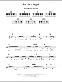 page one of I'm Your Angel (Piano Chords/Lyrics)