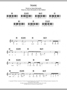 page one of Ironic (Piano Chords/Lyrics)