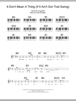 page one of It Don't Mean A Thing (If It Ain't Got That Swing) (Piano Chords/Lyrics)