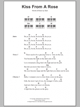 page one of Kiss From A Rose (Piano Chords/Lyrics)