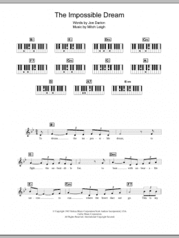 page one of The Impossible Dream (Piano Chords/Lyrics)