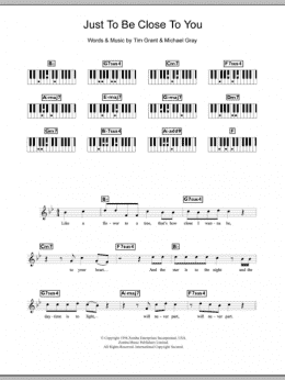 page one of Just To Be Close To You (Piano Chords/Lyrics)