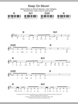page one of Keep On Movin' (Piano Chords/Lyrics)