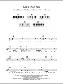 page one of Keep The Faith (Piano Chords/Lyrics)