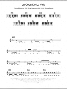 page one of La Copa De La Vida (The Cup Of Life) (Piano Chords/Lyrics)