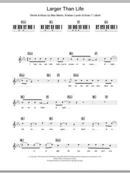 page one of Larger Than Life (Piano Chords/Lyrics)