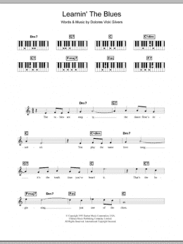 page one of Learnin' The Blues (Piano Chords/Lyrics)