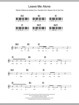 page one of Leave Me Alone (Piano Chords/Lyrics)