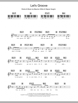 page one of Let's Groove (Piano Chords/Lyrics)