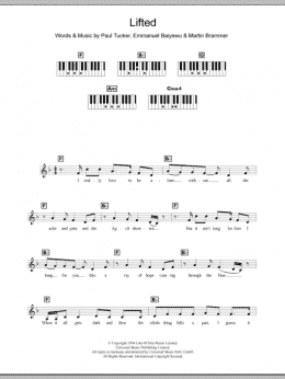 page one of Lifted (Piano Chords/Lyrics)