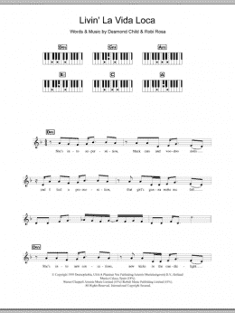 page one of Livin' La Vida Loca (Piano Chords/Lyrics)